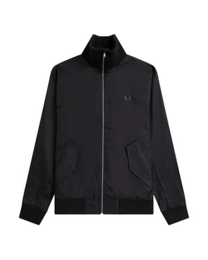 Fred Perry - Bomberjacke für Herren, gerippt, Tennis (Schwarz)