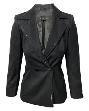 Escada Black Stone Hosenanzug-Set aus schwarzer Wolle
