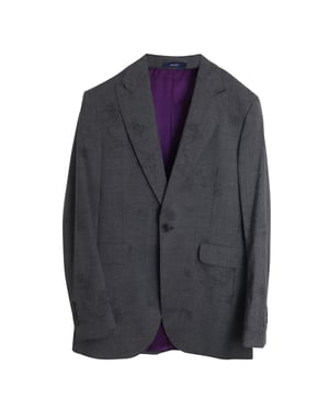 Kenzo Barockmotiv-Print Blazer und Hosenanzugset aus grauer Wolle