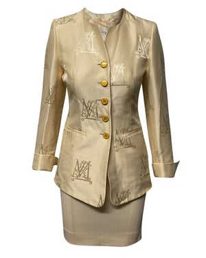 Escada x Margaretha Ley Rockanzug-Set aus cremefarbener Baumwolle