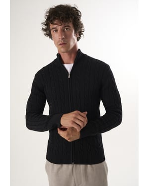 Strickjacke Strickjacke Mit Zopfmuster