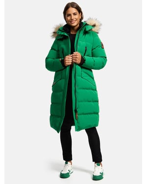 Marikoo Damen Winterjacke – Schneesternchen, lang mit Kapuze & Fellkragen