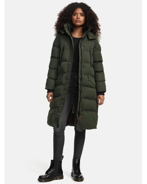 Marikoo Damen Winterjacke – Schneesternchen, lang mit Kapuze & Fellkragen