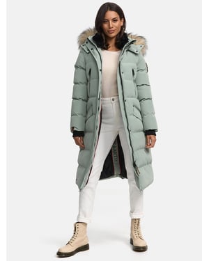 Marikoo Damen Winterjacke – Schneesternchen, lang mit Kapuze & Fellkragen