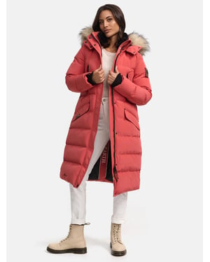 Marikoo Damen Winterjacke – Schneesternchen, lang mit Kapuze & Fellkragen