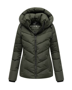 Marikoo Damen-Winterjacke Sahnemausii XVI mit abnehmbarer Kapuze - Grün