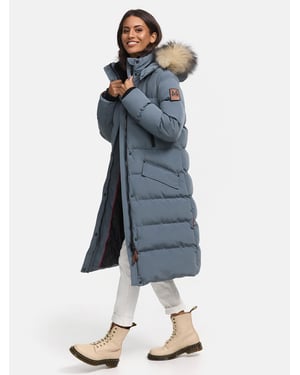 Marikoo Damen Winterjacke – Schneesternchen, lang mit Kapuze & Fellkragen
