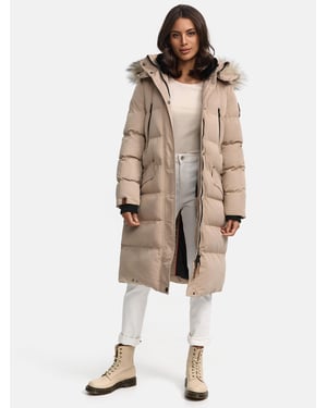 Marikoo Damen Winterjacke – Schneesternchen, lang mit Kapuze & Fellkragen