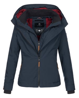 Marikoo Damen Übergangsjacke Erdbeere mit Doppelkragen & Fleece-Innenfutter
