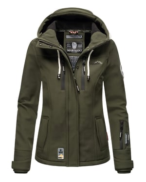 Marikoo Damen Softshelljacke – Kleine Zicke, warm mit Kapuze & Fleecefutter