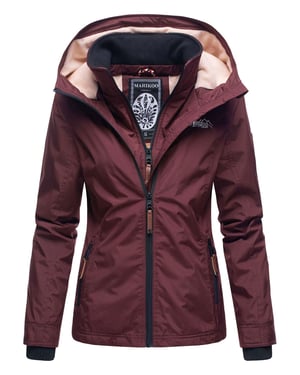 Marikoo Damen Übergangsjacke Erdbeere mit Doppelkragen & Fleece-Innenfutter