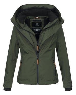 Marikoo Damen Übergangsjacke Erdbeere mit Doppelkragen & Fleece-Innenfutter