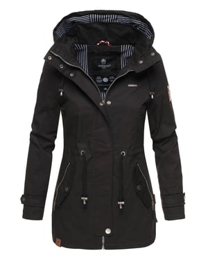 Marikoo leichte Damen Übergangsjacke mit abnehmbarer Kapuze