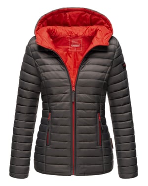 Marikoo Damen Steppjacke – Asraa, leicht mit Kapuze & Kontrastfutter