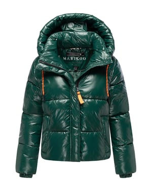 Marikoo Damen Winter Steppjacke Skyraa mit Kapuze & glänzendem Design