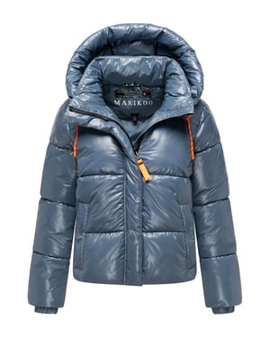 Marikoo Damen Winter Steppjacke Skyraa mit Kapuze & glänzendem Design