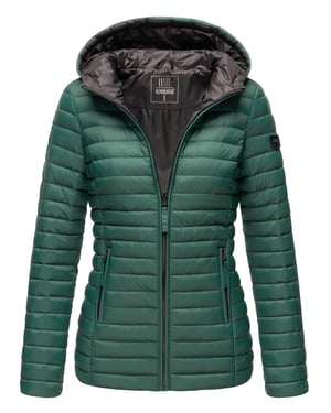 Marikoo Damen Steppjacke – Asraa, leicht mit Kapuze & Kontrastfutter