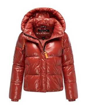 Marikoo Damen Winter Steppjacke Skyraa mit Kapuze & glänzendem Design