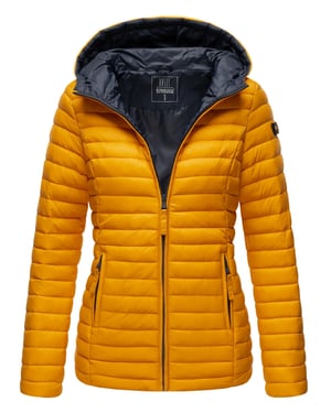 Marikoo Damen Steppjacke – Asraa, leicht mit Kapuze & Kontrastfutter