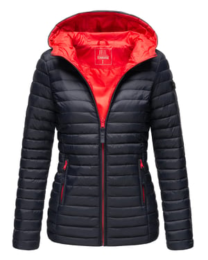 Marikoo Damen Steppjacke – Asraa, leicht mit Kapuze & Kontrastfutter