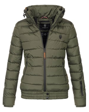 Marikoo Damen Steppjacke Poisen mit hohem Kragen & Teddyfleece-Taschen