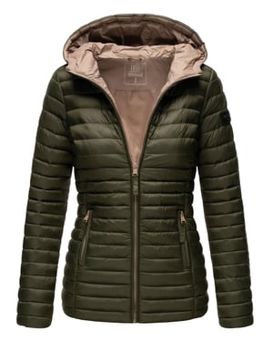 Marikoo Damen Steppjacke – Asraa, leicht mit Kapuze & Kontrastfutter