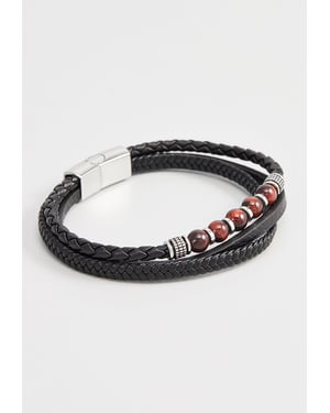 US Polo Assn Jewellery Brandon Schwarzes Armband