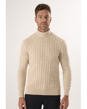 Pullover Rollkragenpullover Aus Kabelstrick