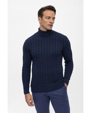 Pullover Rollkragenpullover Aus Kabelstrick