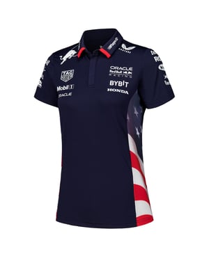 Castore Red Bull Racing Amerika Rennen Damen Polo-Shirt in Marineblau