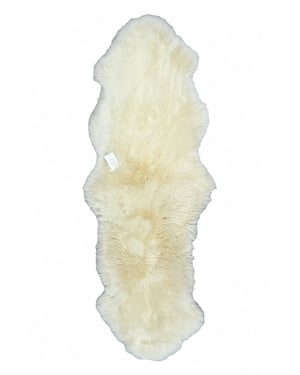 Echter Schaffell-Teppich, cremefarben, doppelt, natürlich, flauschig, seidig weich, echte Wolle