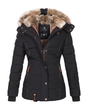Marikoo Damen Winterjacke Nekoo mit Kunstfellkapuze & Teddy-Innenfutter