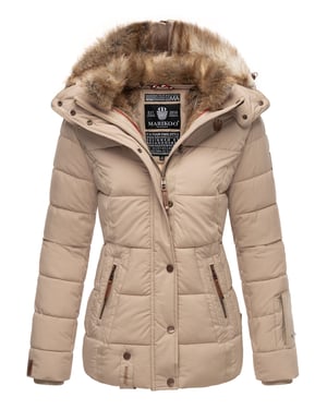 Marikoo Damen Winterjacke Nekoo mit Kunstfellkapuze & Teddy-Innenfutter