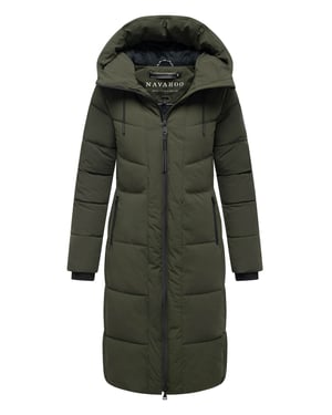 Navahoo Damen Winter Steppmantel SCHOKOKUSS – elegant, warm & funktional