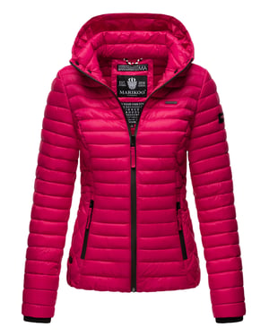 Marikoo Damen Steppjacke Samtpfote mit abnehmbarer Kapuze & Rippbündchen