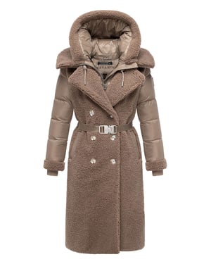 Navahoo Damen Teddymantel Kuscheltraum mit 2-in-1 Stepp-Innenteil