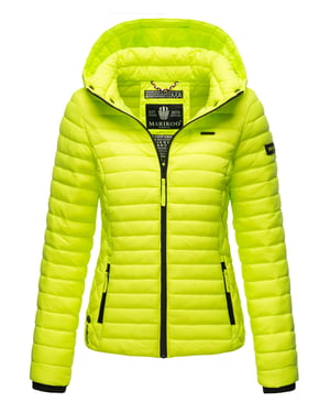 Marikoo Damen Steppjacke Samtpfote mit abnehmbarer Kapuze & Rippbündchen