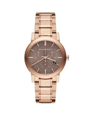 Elegante Burberry BU9754 The City Rose Gold-Ton Damenuhr
