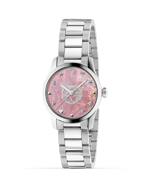 Gucci G-Timeless Damenuhr mit rosa Zifferblatt - 27mm Luxusuhr