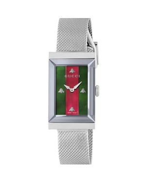 Gucci G-Frame Damenuhr YA147401 - Eleganter silberner Zeitmesser