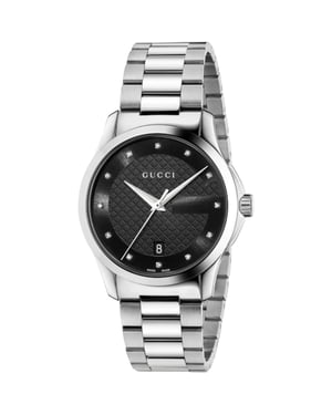 Gucci G-Timeless YA126456 Unisex-Uhr mit Diamantmarkierungen