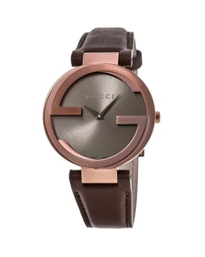Gucci Damen YA133309 Interlocking G Braunes Zifferblatt Luxusuhr