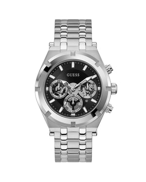 Guess GW0260G1 Herrenuhr aus Edelstahl mit schwarzem Zifferblatt