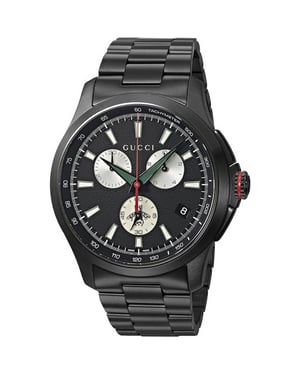 Gucci G-Timeless YA126268 Herrenuhr, Chronograph, schwarzes Edelstahlgehäuse - Schwarz