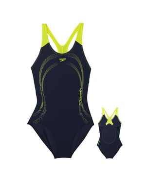 Speedo Placement Splashback Kinder Badeanzug Marineblau