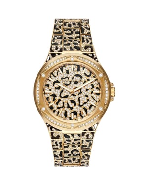 Michael Kors MK7284 Animal Pavé Damenuhr - Stylisches Schwarz-Gold Design