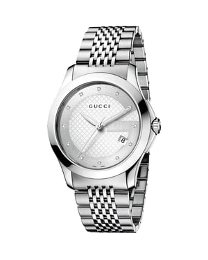Gucci G-Timeless YA126404 Herrenuhr mit silbernem Zifferblatt