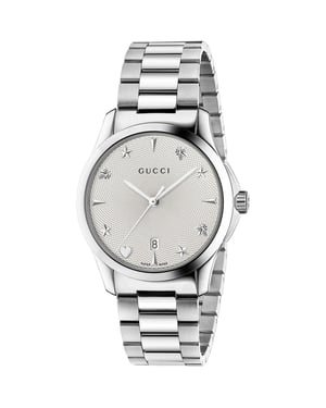 Gucci YA1264028A G-Timeless Unisex-Luxusuhr mit silbernem Zifferblatt