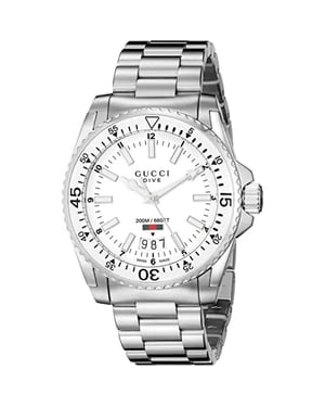 Gucci YA136302 Herren-Tauchuhr - 40 mm Edelstahl & 200 m wasserdicht