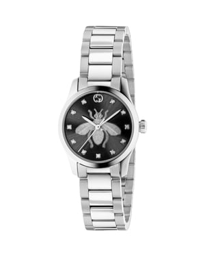 Gucci YA1265024 G-Timeless Damenuhr mit schwarzem Zifferblatt